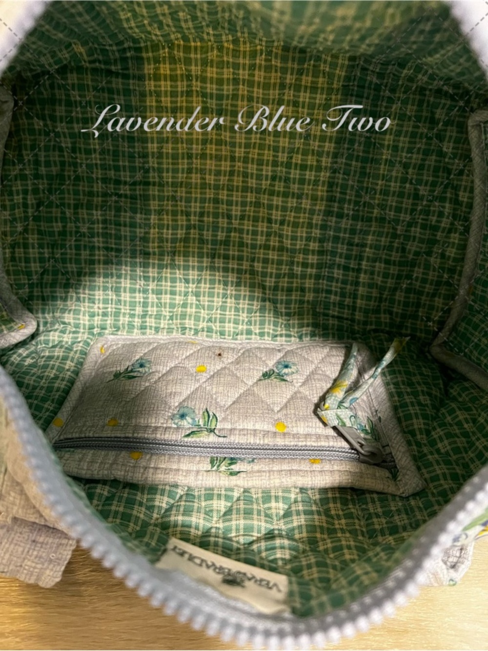 Vintage VERA BRADLEY Watercolor 1st Generation 100 Duffle Pastel Blue Green USA - Picture 11 of 14
